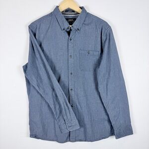 Roark Mens Blue 100% Cotton Button Down Shirt Classic Fit L Long Slv Adventure